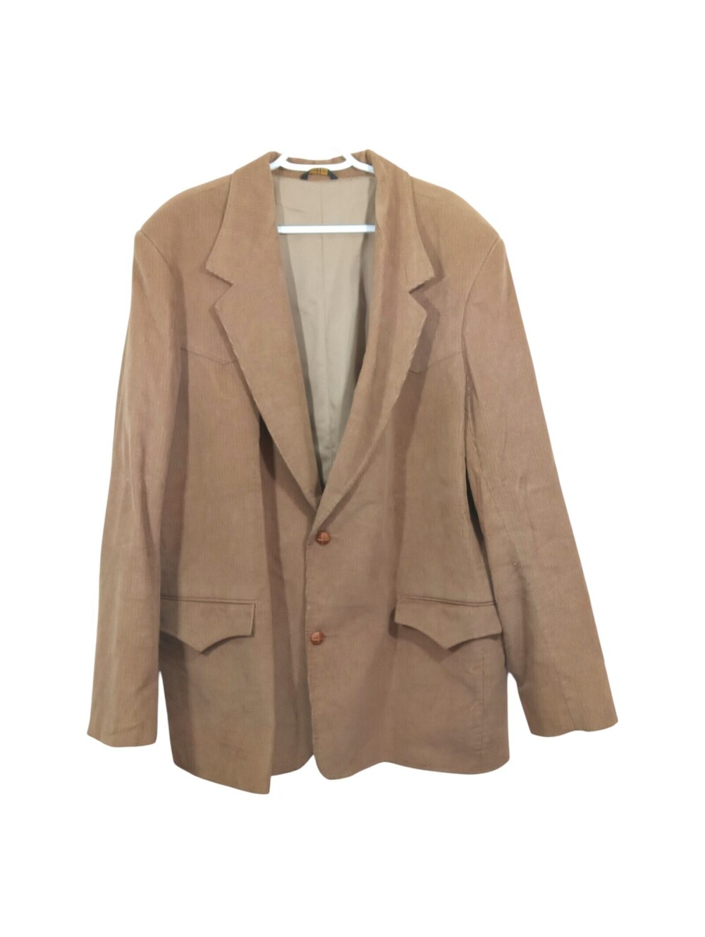 Pioneer Wear Men's Blazer Coat Corduroy Leather Elbows Brown VTG USA Sz 52L